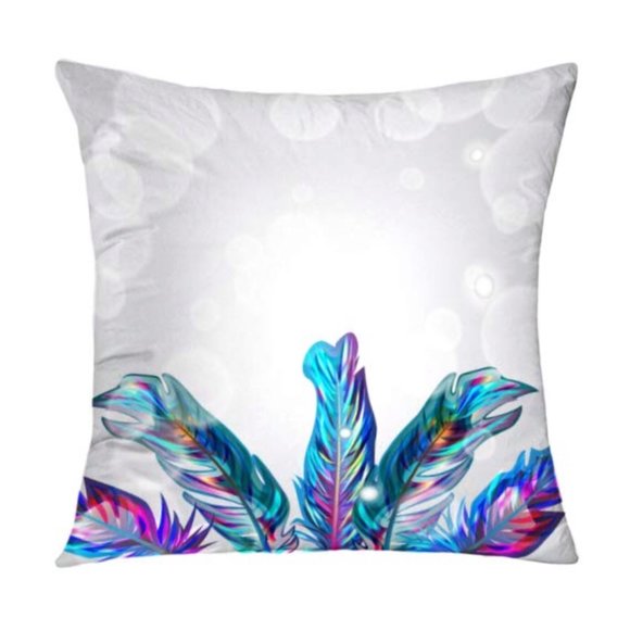 Set Of 4 Colorful Peacock 17" Throw Pillow Cases - Picture 5 of 7